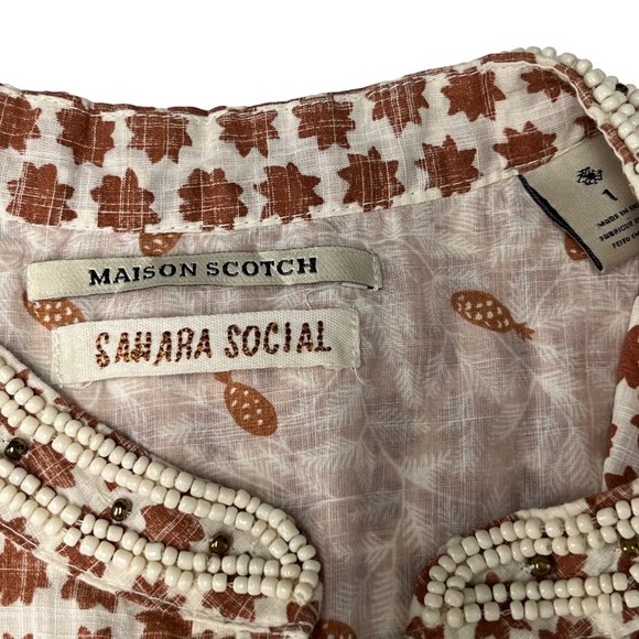 Maison Scotch & Soda SIZE 4 6 Small 1 Sahara Social Boho Beaded Romper Jumpsuit - Picture 4 of 12